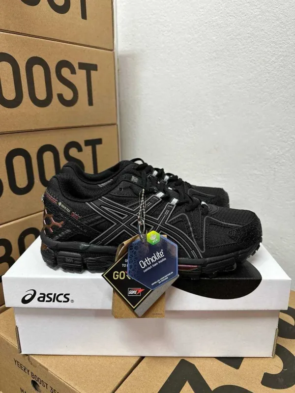 Asics Gel-Kahana Gel-Kayano 14 8 Black Orange Gor-Tex +